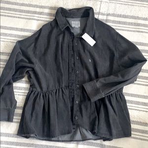 American Eagle Baby Doll Black Top